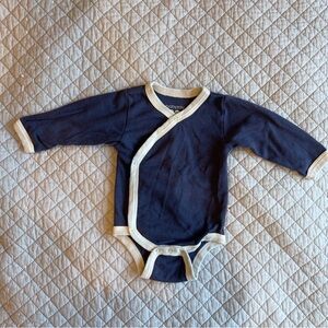 Babysoy indigo navy blue kimono bodysuit, 3-6 months, EUC